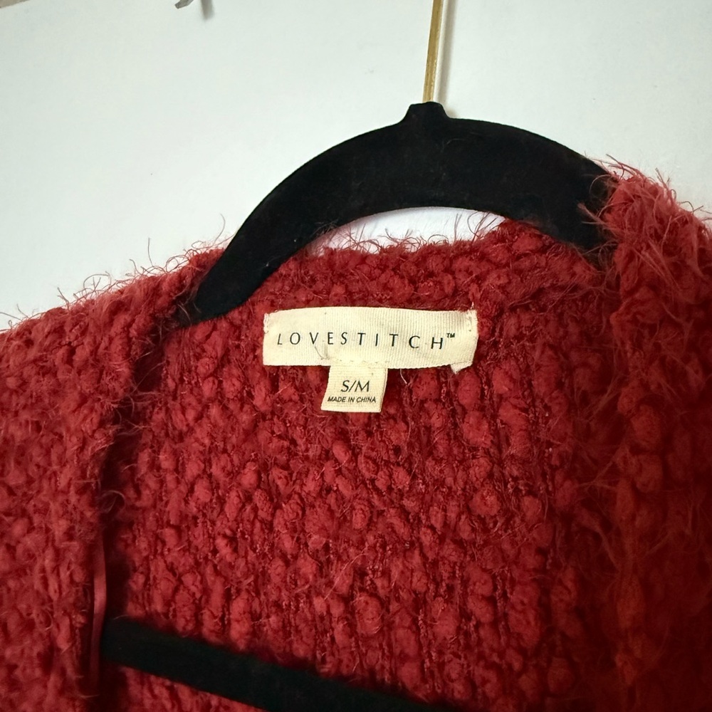 Long burgundy cardigan - Picture 2 of 3